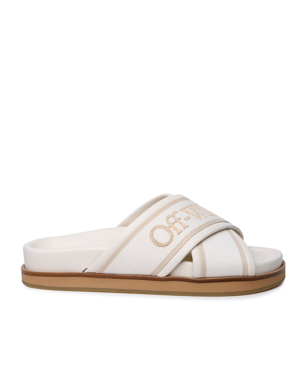 Off-White c/o Virgil Abloh White Ciabatta Criss Cross Slip-On Sandals
