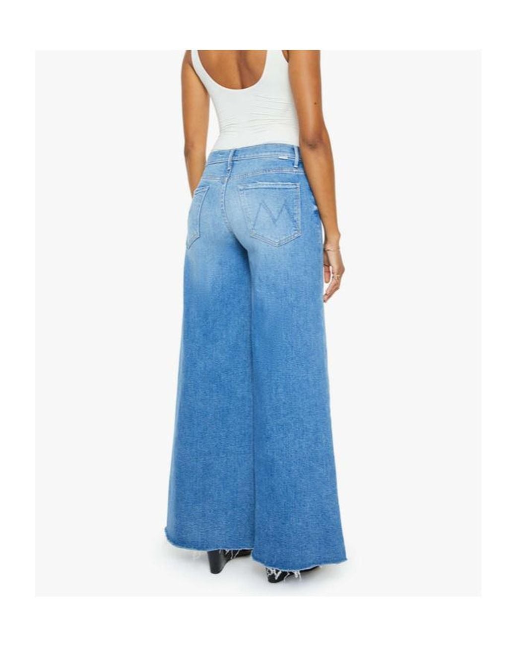 Mother Blue Denim Trousers With Belt Loops