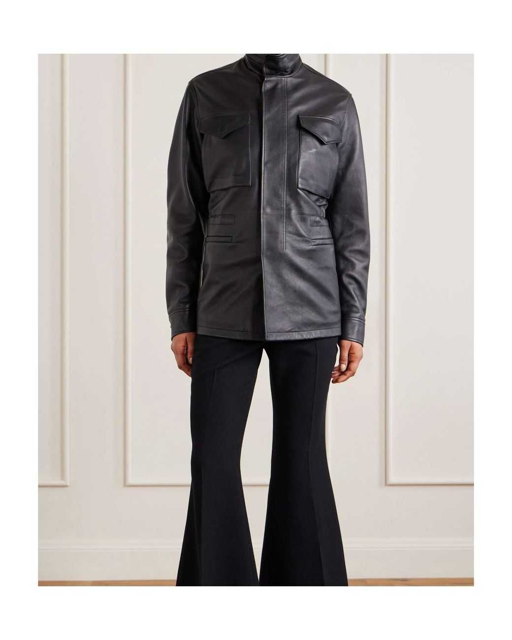 Gabriela Hearst Black Long-Sleeved Leather Jacket