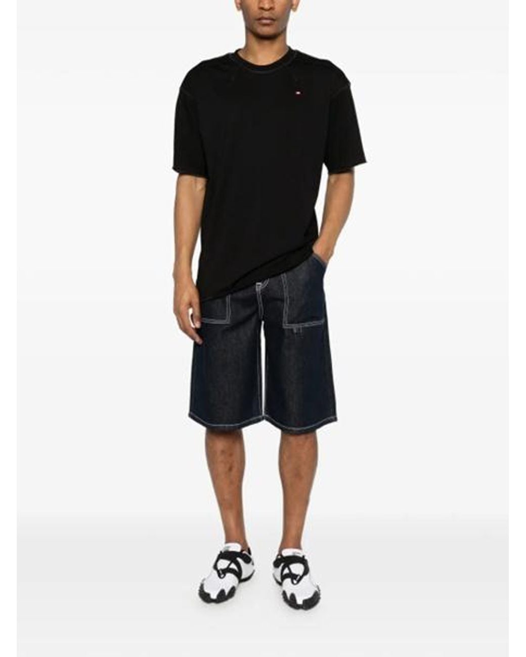WRSTBHVR Blue Contrast-Stitch Denim Shorts for men