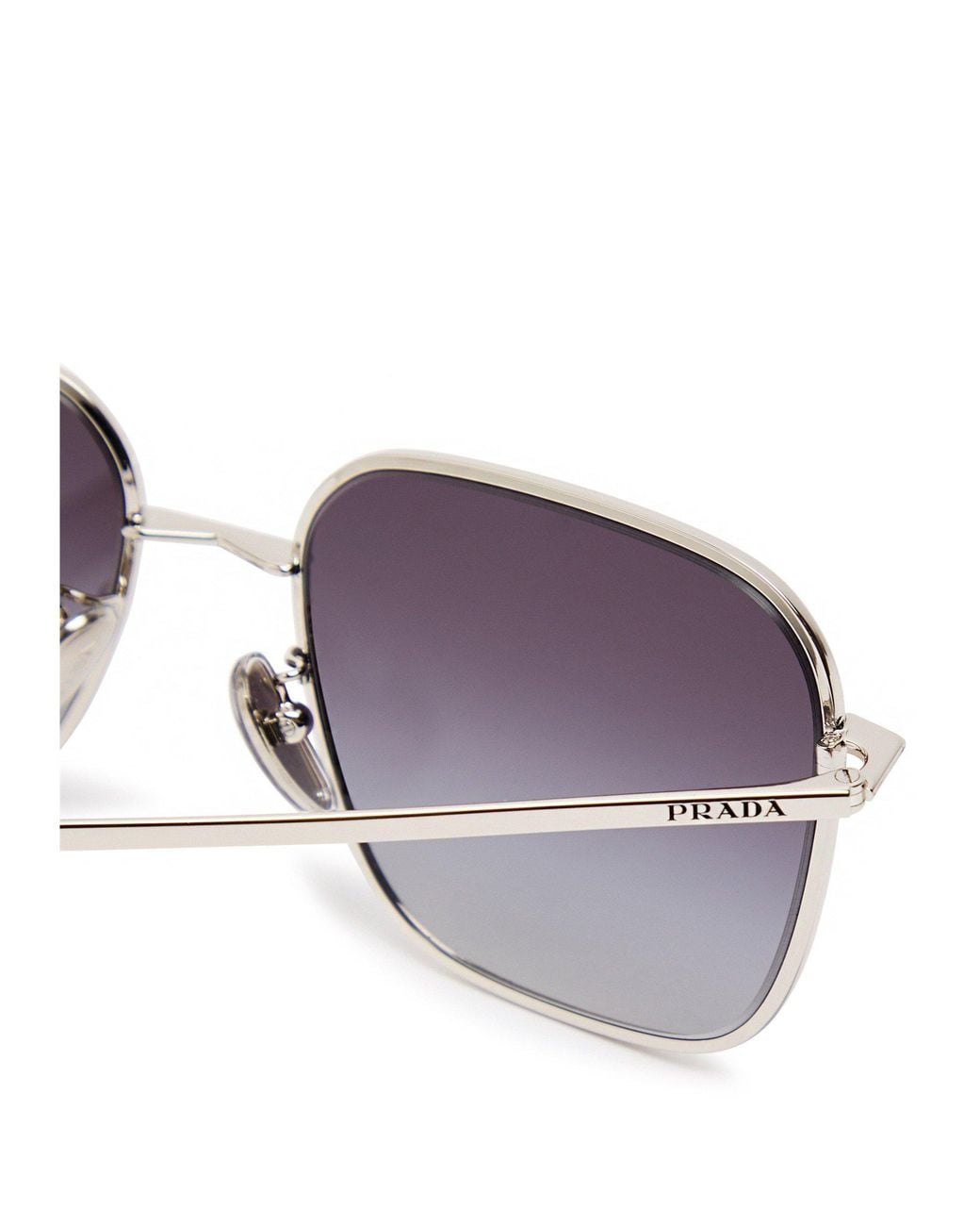 Prada Purple Thin-Framed, Large-Square Sunglasses