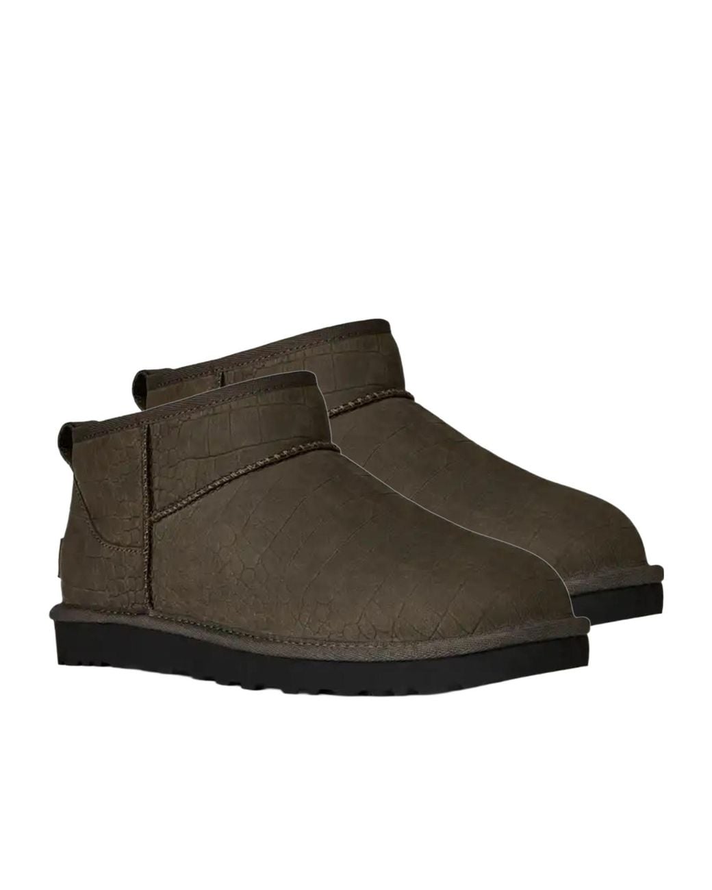 Ugg Brown M Classic Ultra Mini Embossed Boots for men