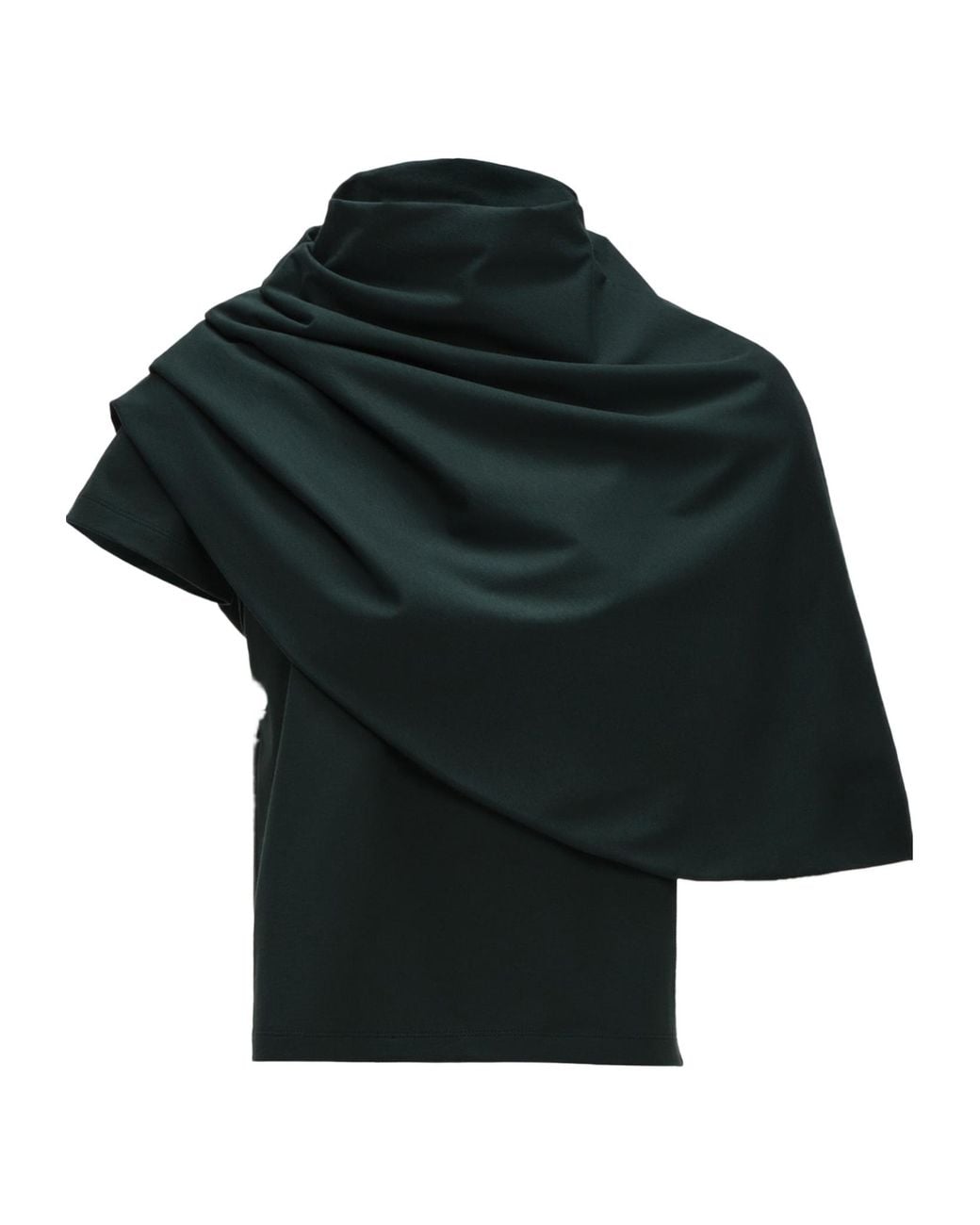 Magda Butrym Black Dark Shawl-Style T-Shirt