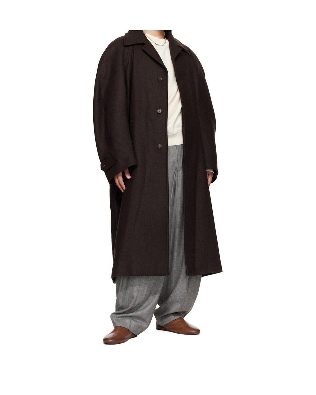 Hed Mayner Black Single-Breasted Oversized Coat for men