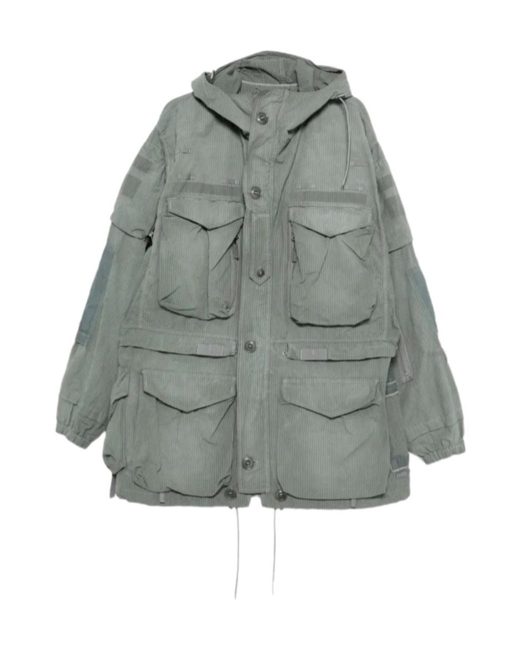 Maison Margiela Gray Striped Pocket Coat for men