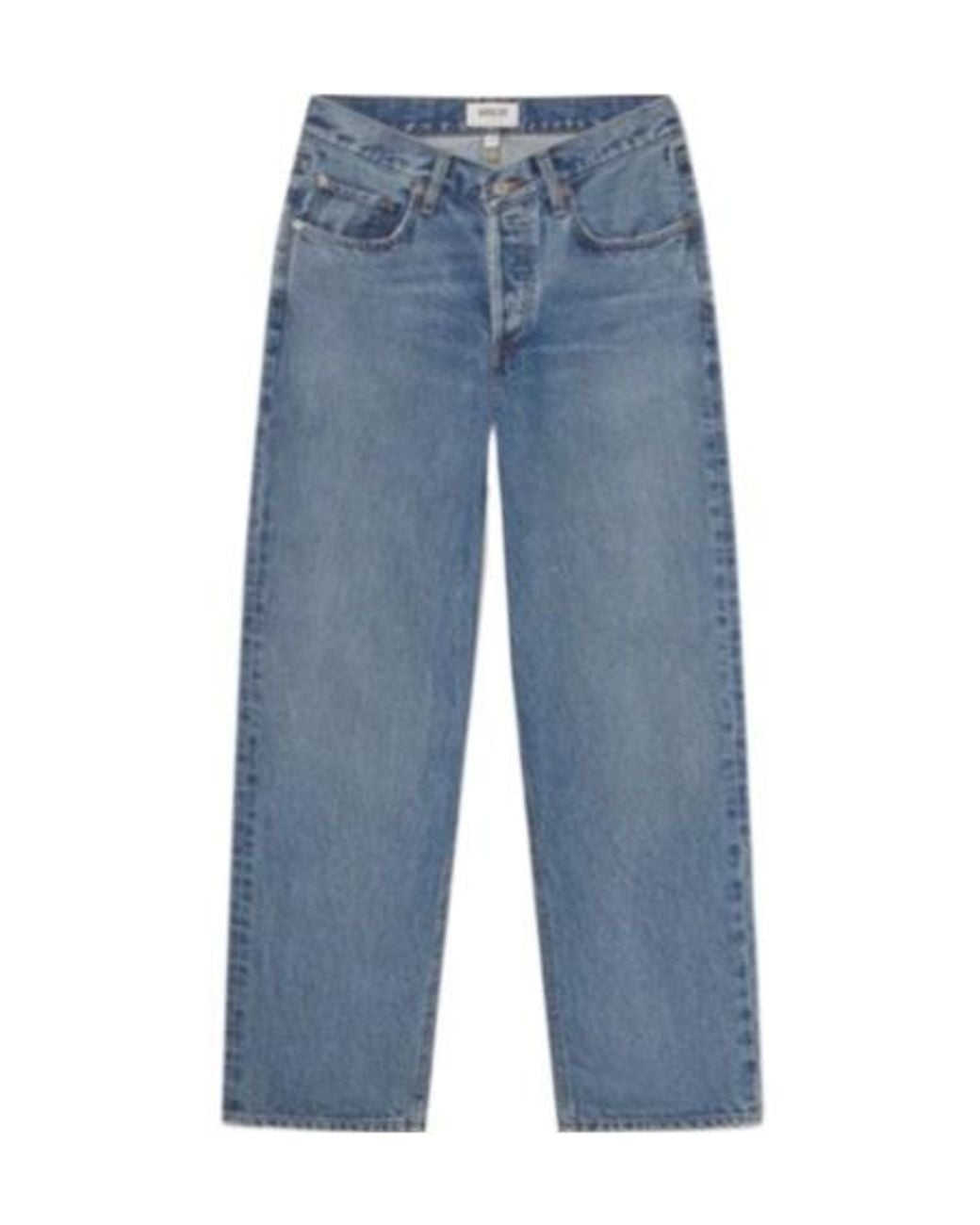 Agolde Blue Mid Rise Straight-Leg Jeans