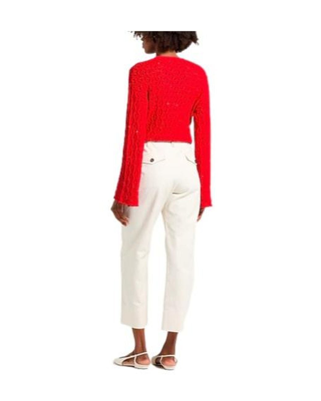 Brunello Cucinelli White Solid Loose-Fit Trousers