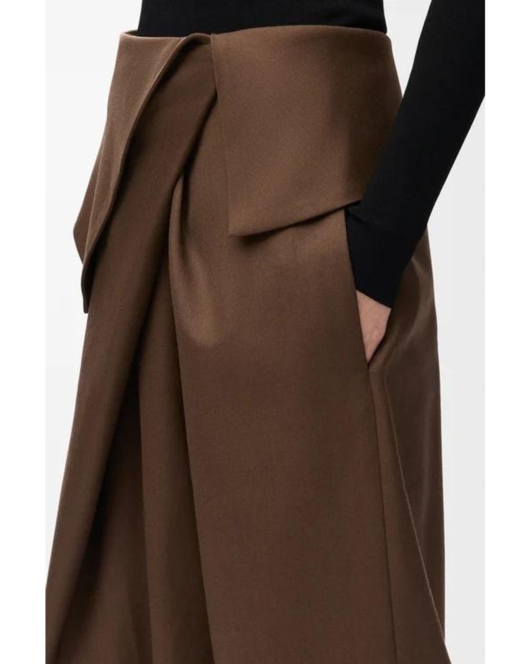 Loewe Brown Wool Pleated Trousers