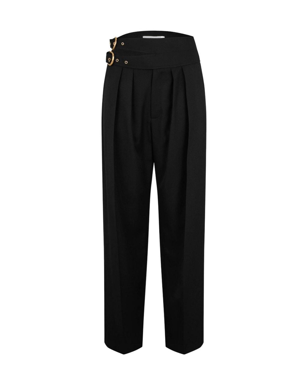 Chloé Black High-Waisted Straight Cropped Trousers