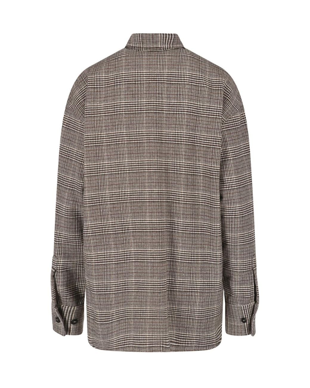 Ermanno Scervino Brown Checked Button-Up Shirt