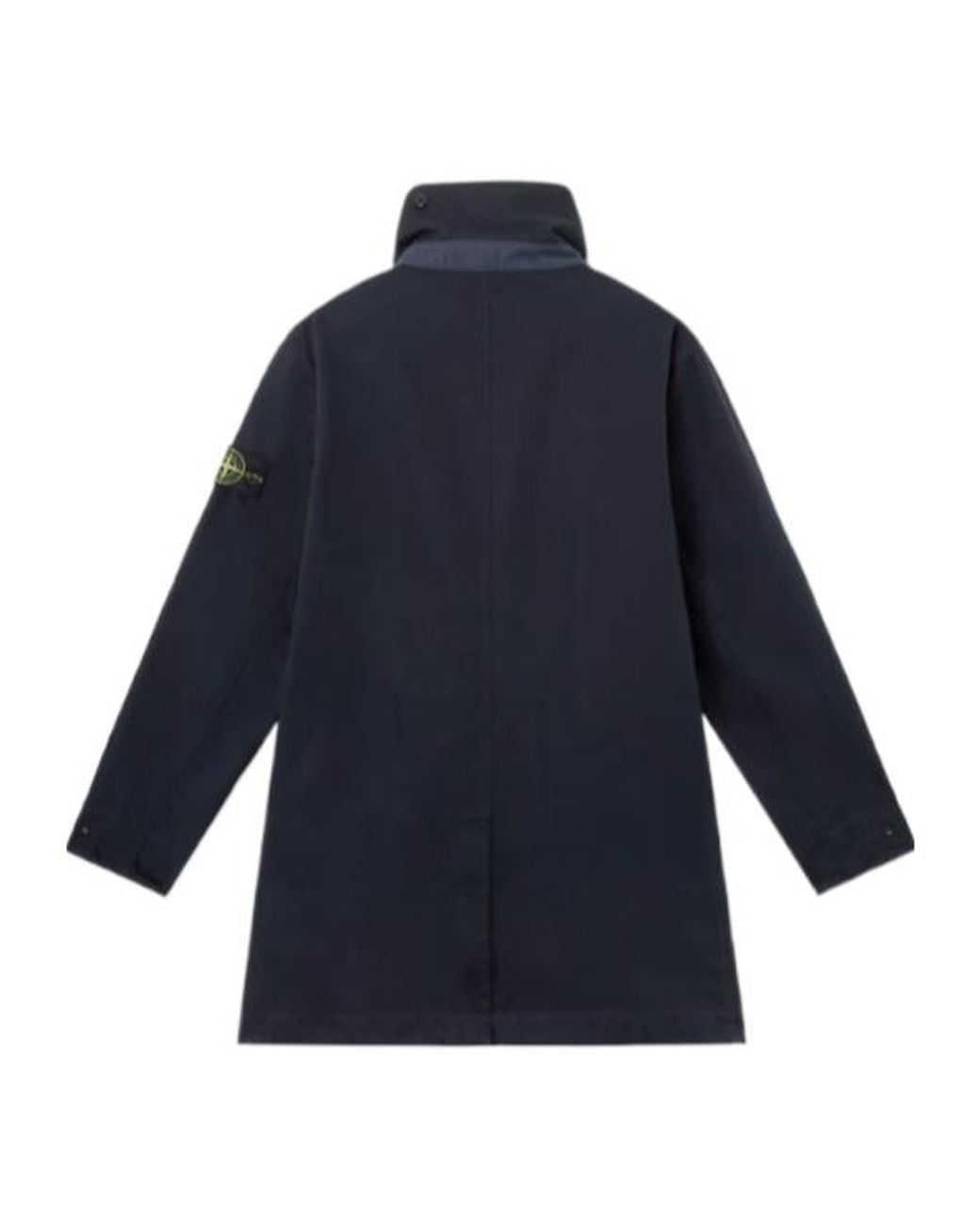 Stone Island Blue Compass-Badge Button-Up Coat for men