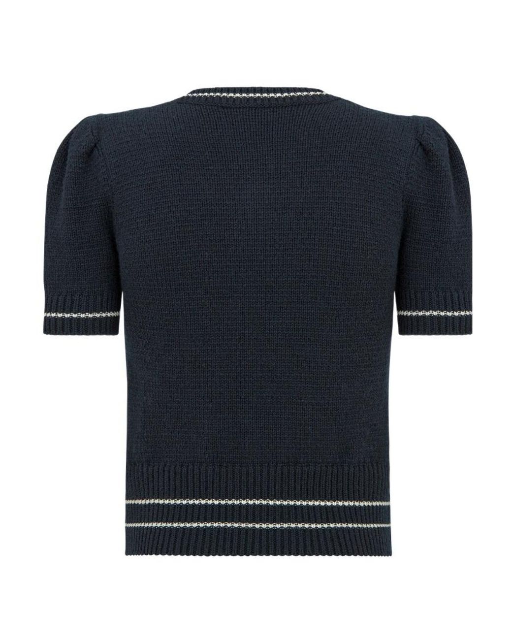 Dior Black 'Christian Short-Sleeved Sweater