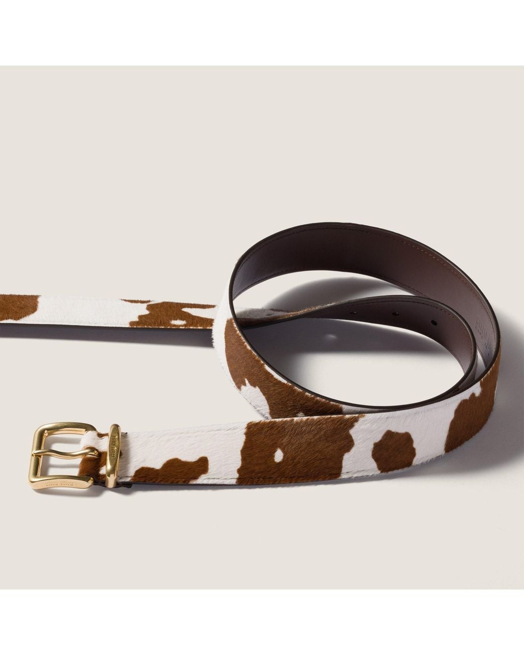 Miu Miu Brown Printed Leather Belt
