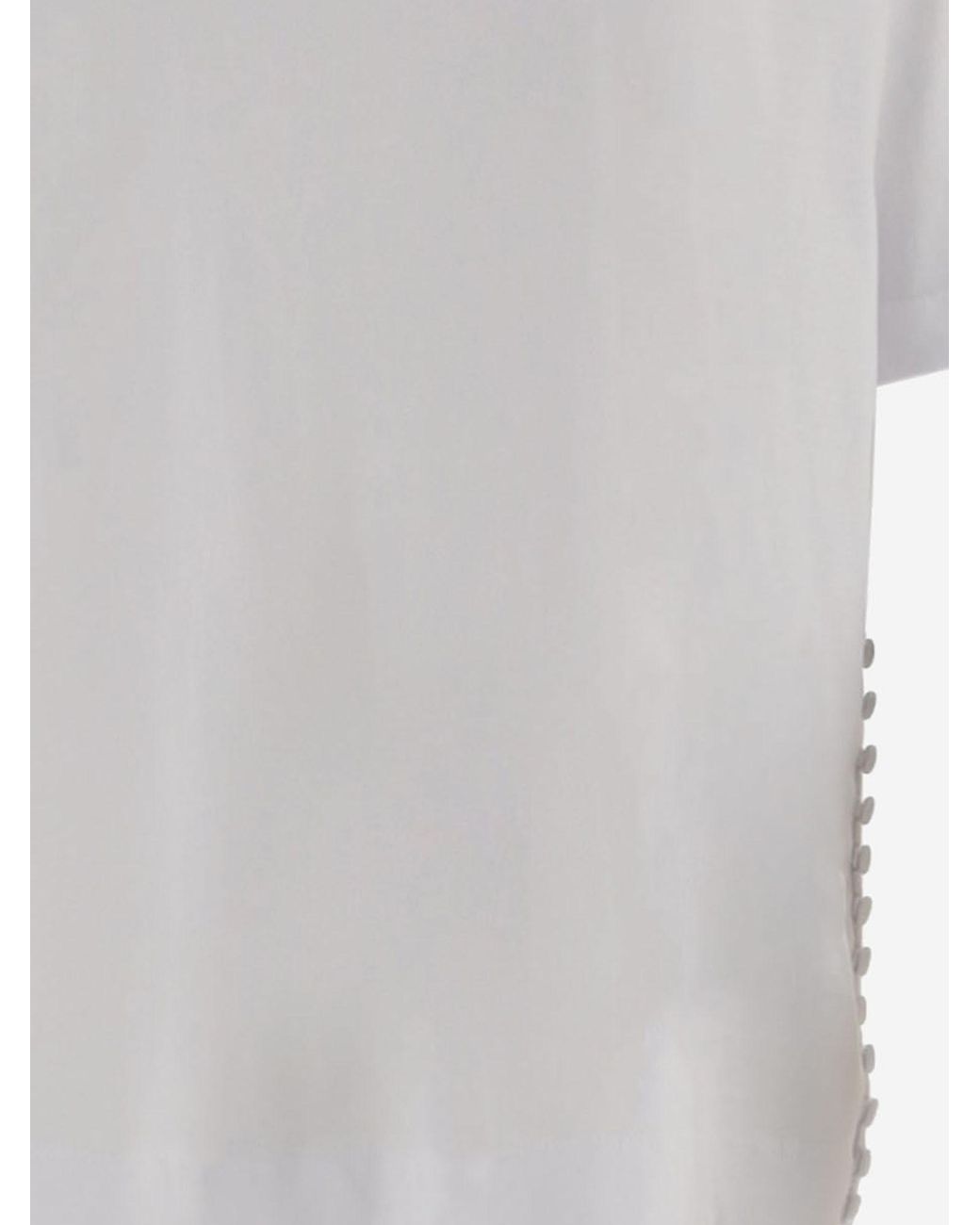 Dries Van Noten White Cotton T-Shirt With Decorative Buttons