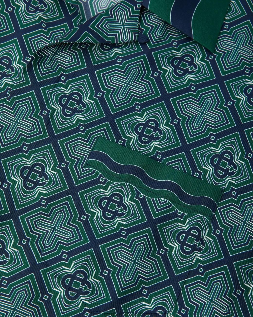Casablanca Green Radiating Monogram Cuban Shirt for men