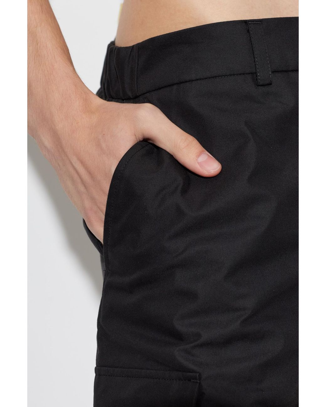 Moncler Black Elastic-Waist Cargo Pants for men