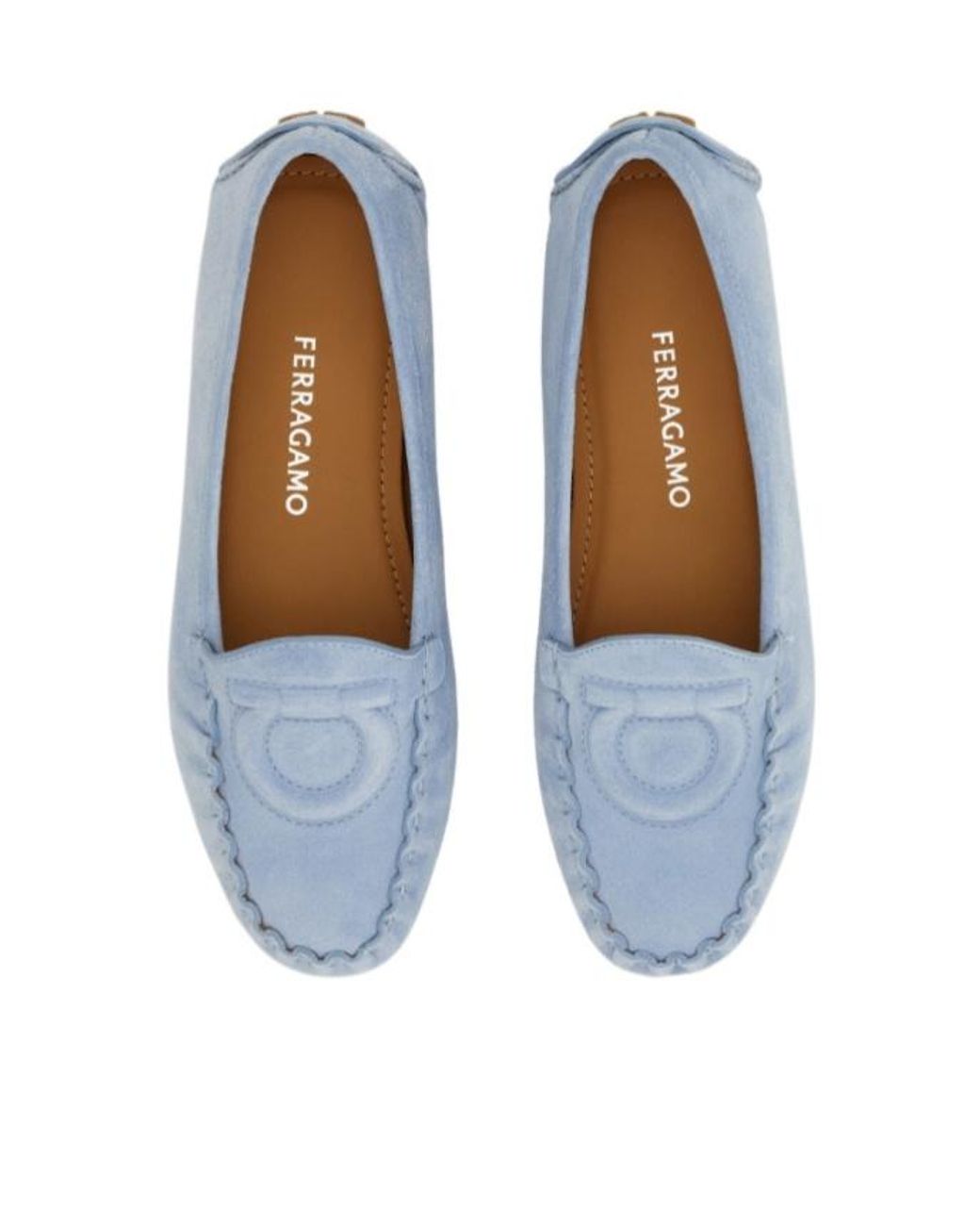 Ferragamo Blue Gancini Driver Loafer