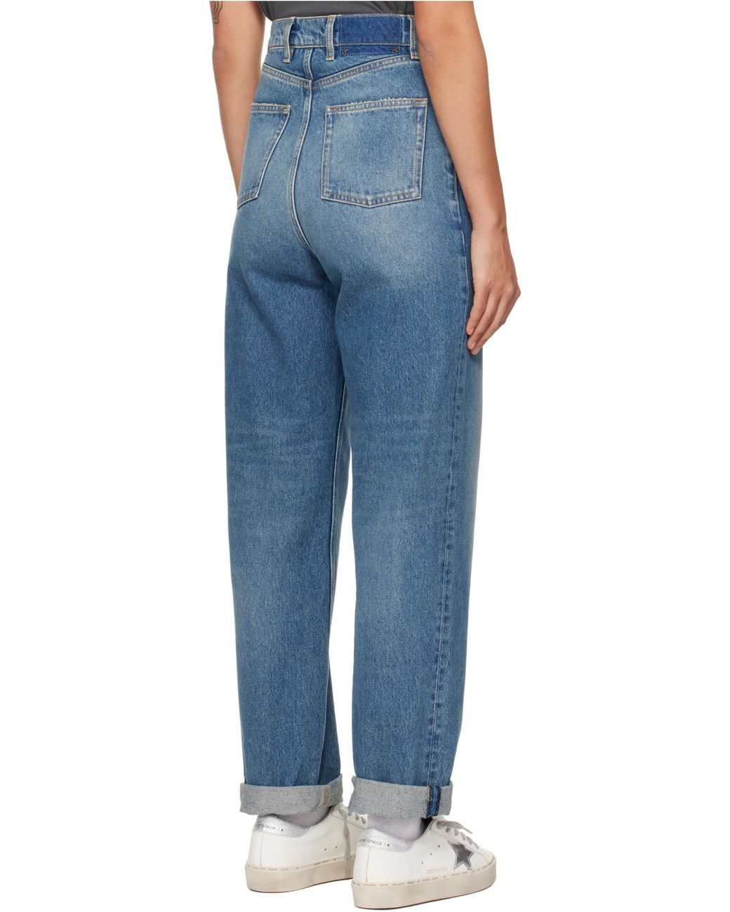 Golden Goose Deluxe Brand Blue Kim Logo Patch Jeans