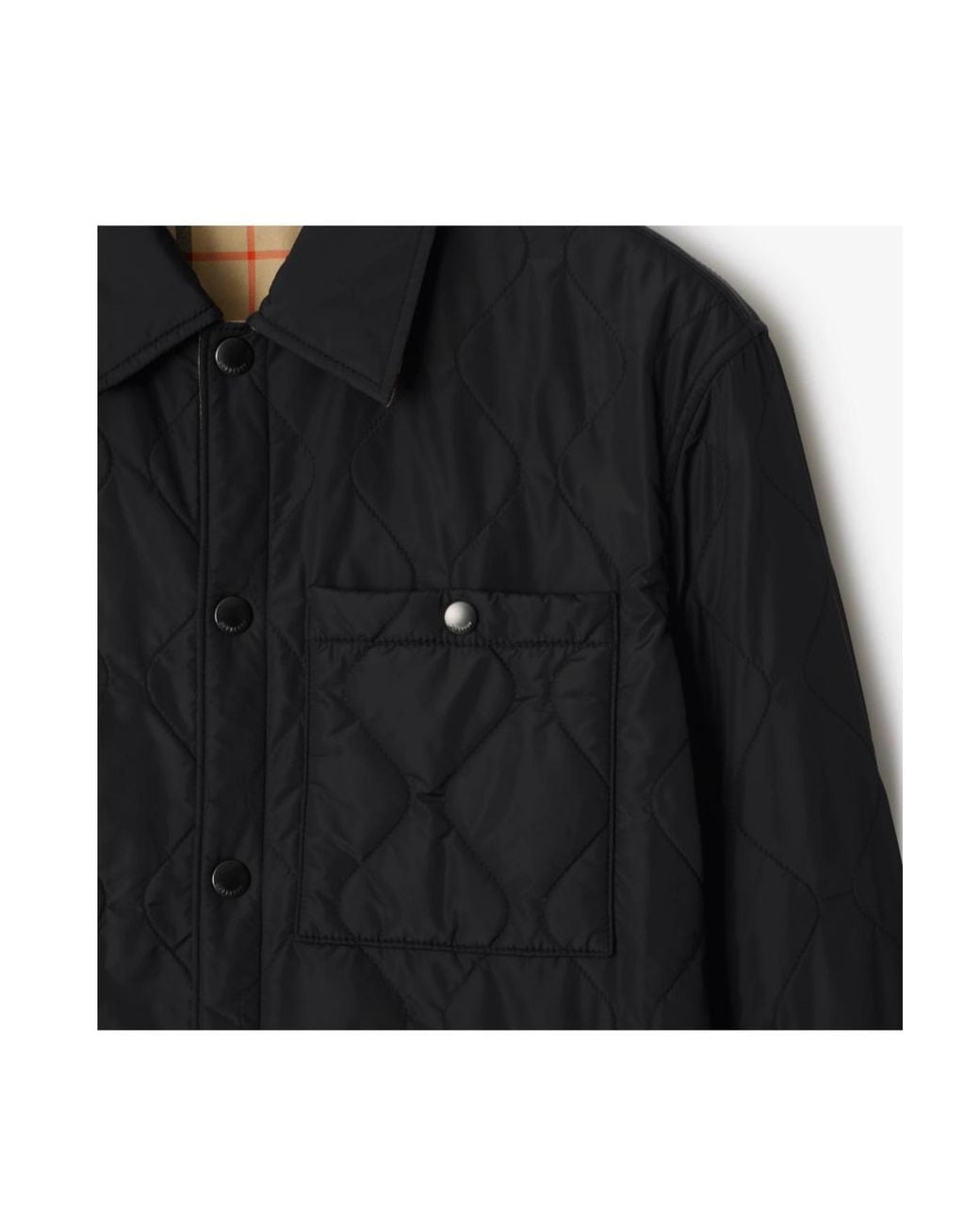Burberry Black Checked Quilted Reversible Jacket for men