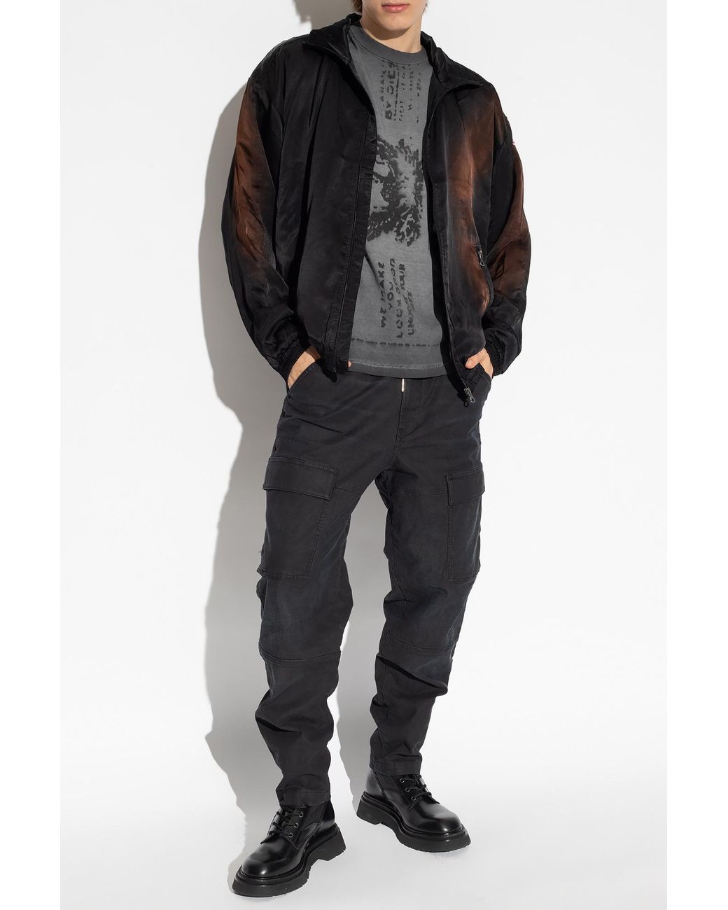 DIESEL Black J-Smash Zipped Bomber Jacket for men