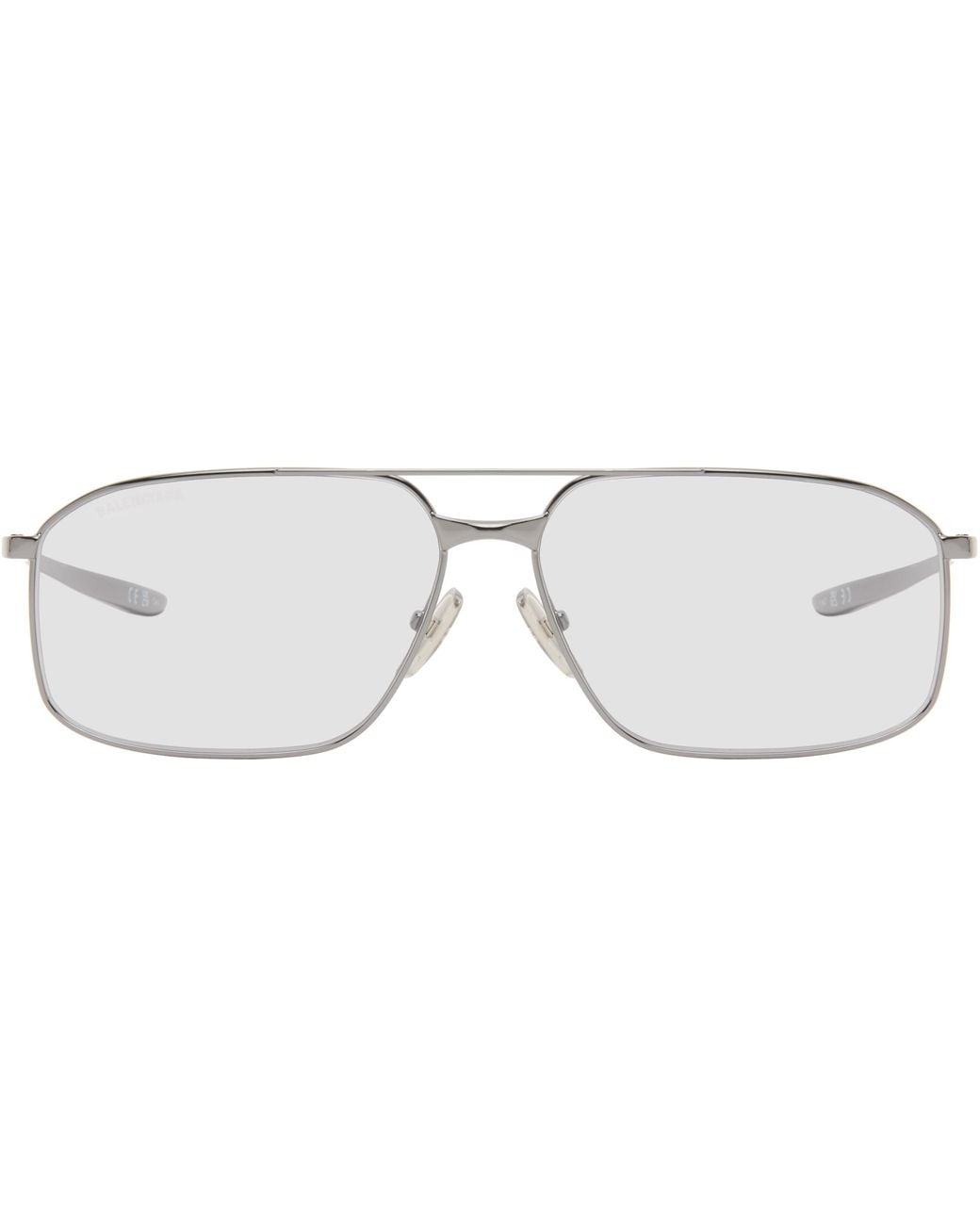 Balenciaga White Eyewear Aviator Frame Sunglasses for men
