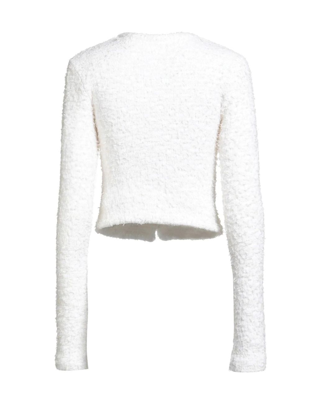 Balenciaga White Cropped Tweed Jacket