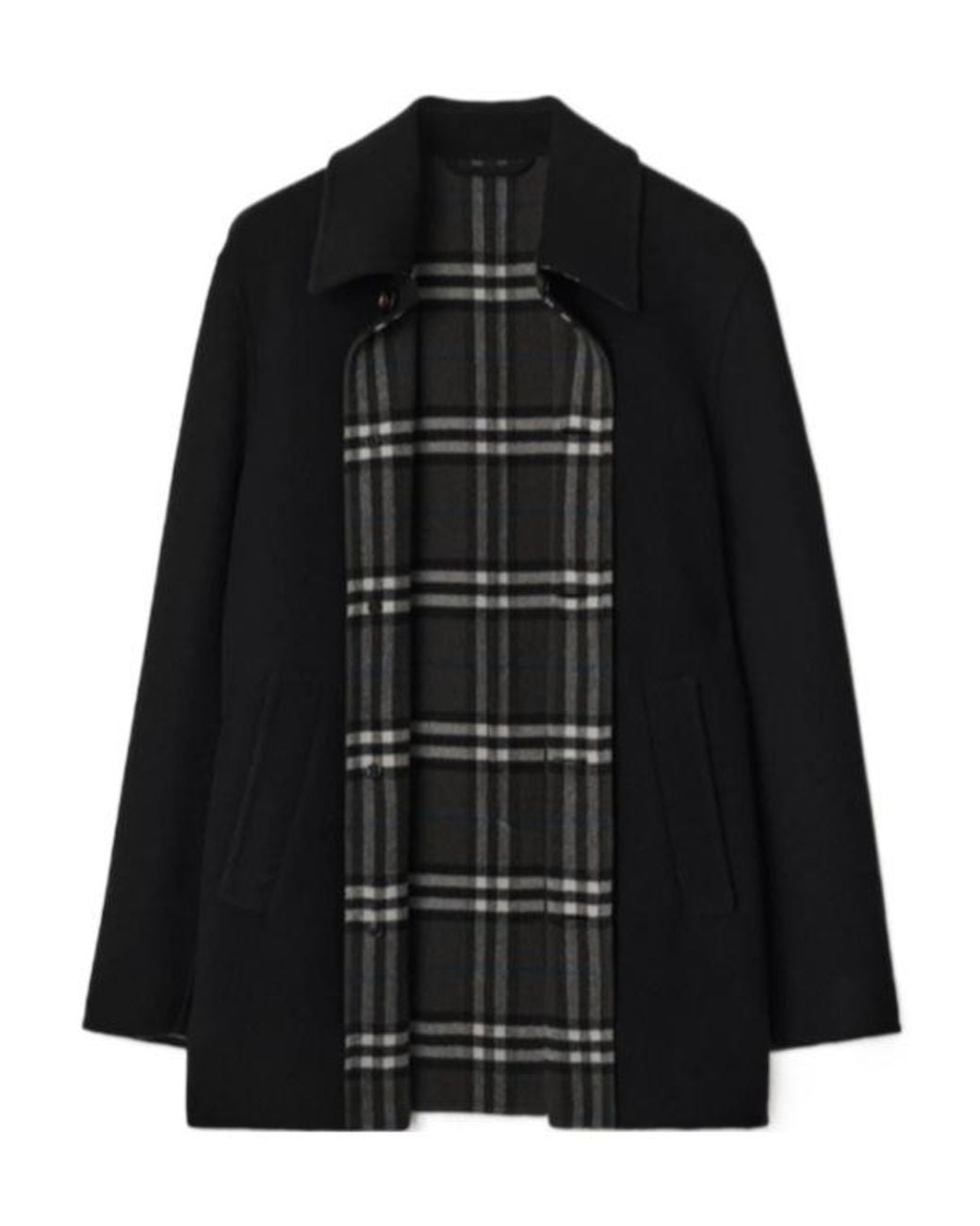 Burberry Black Wool Car Coat for men