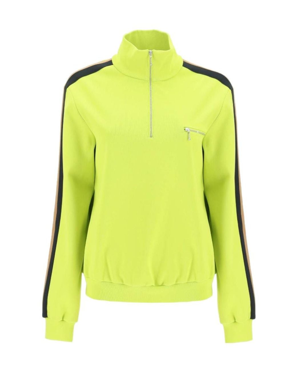 Tory Burch Yellow Side-Stripe Detail Sweatshirt