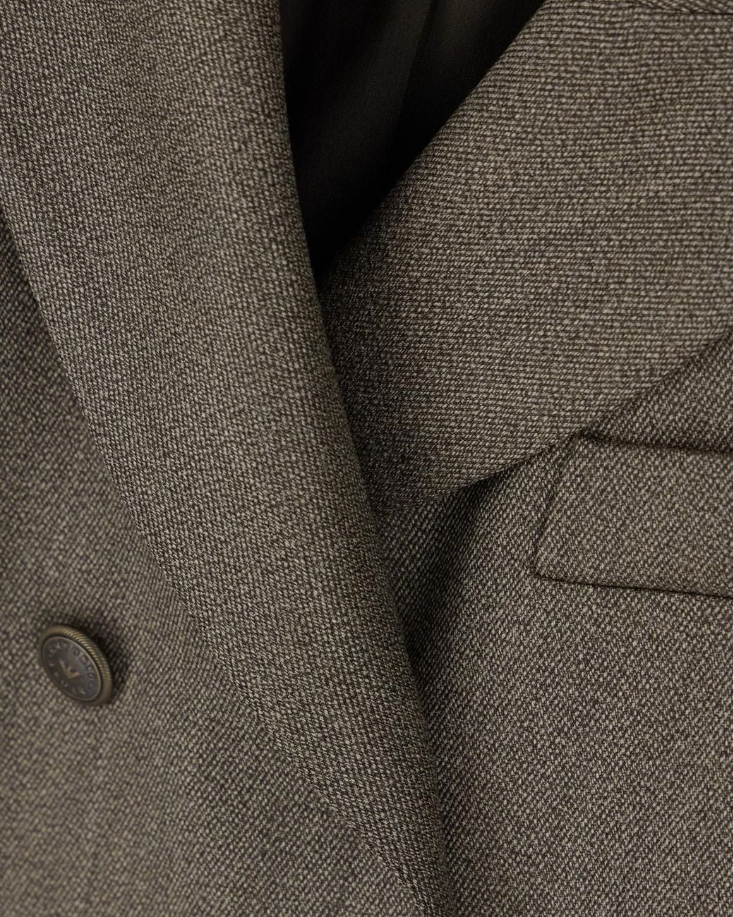 Emporio Armani Gray Double-Breasted Virgin Wool Blazer