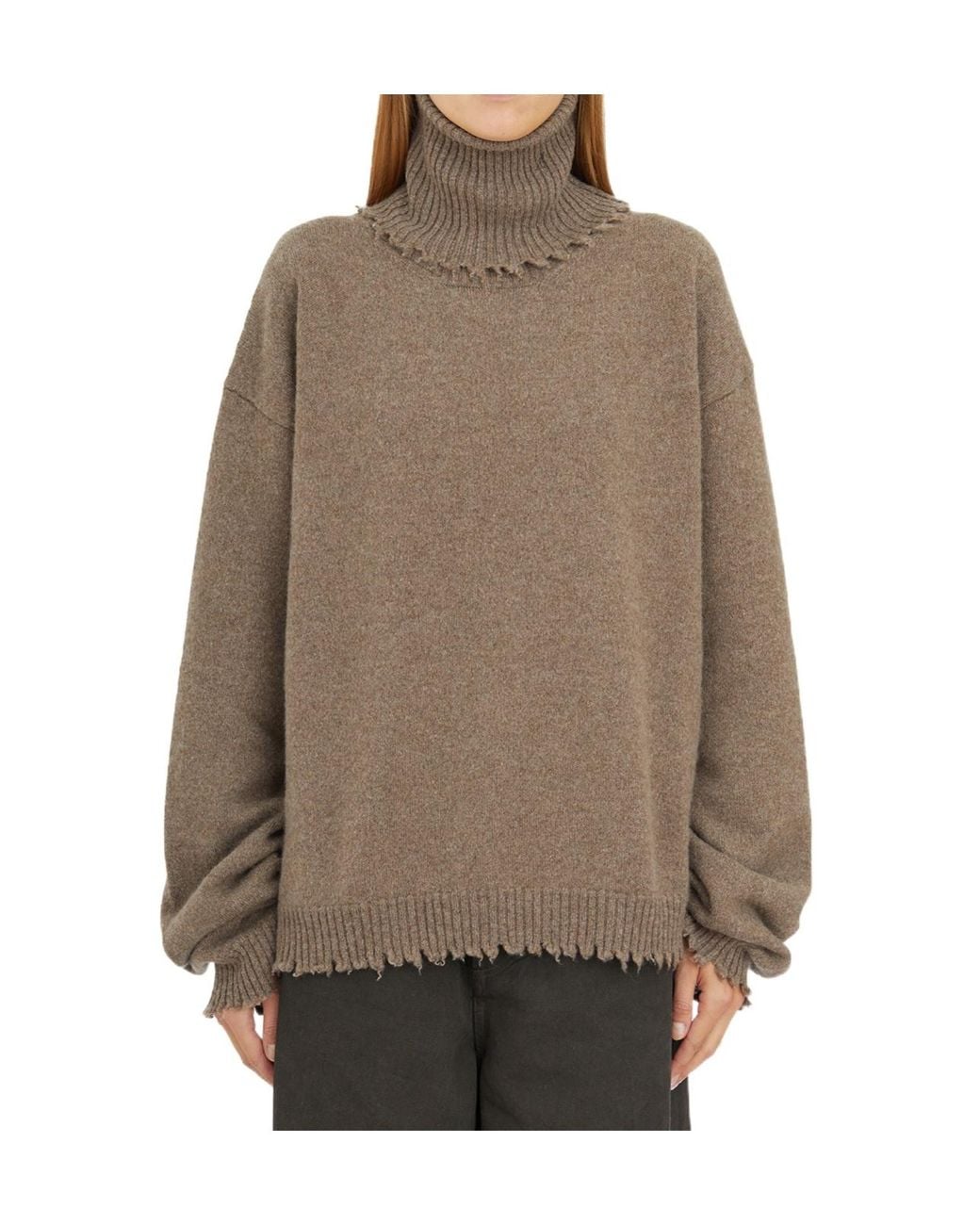 Uma Wang Brown High-Necked Cashmere Sweater