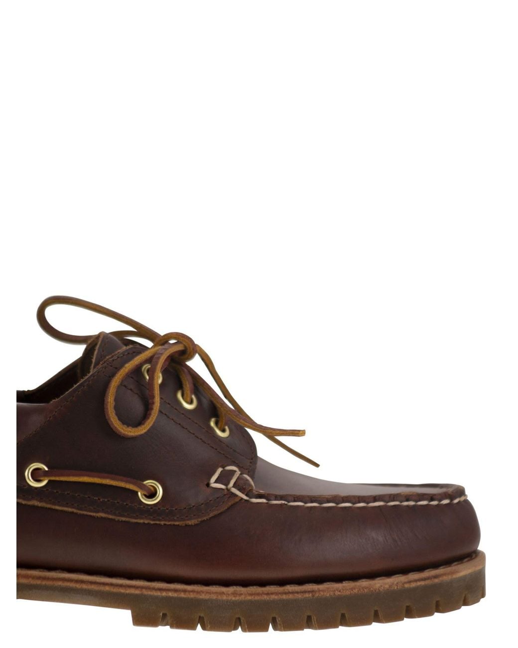 Sebago Brown Acadia Premium Lace-Up Loafers for men