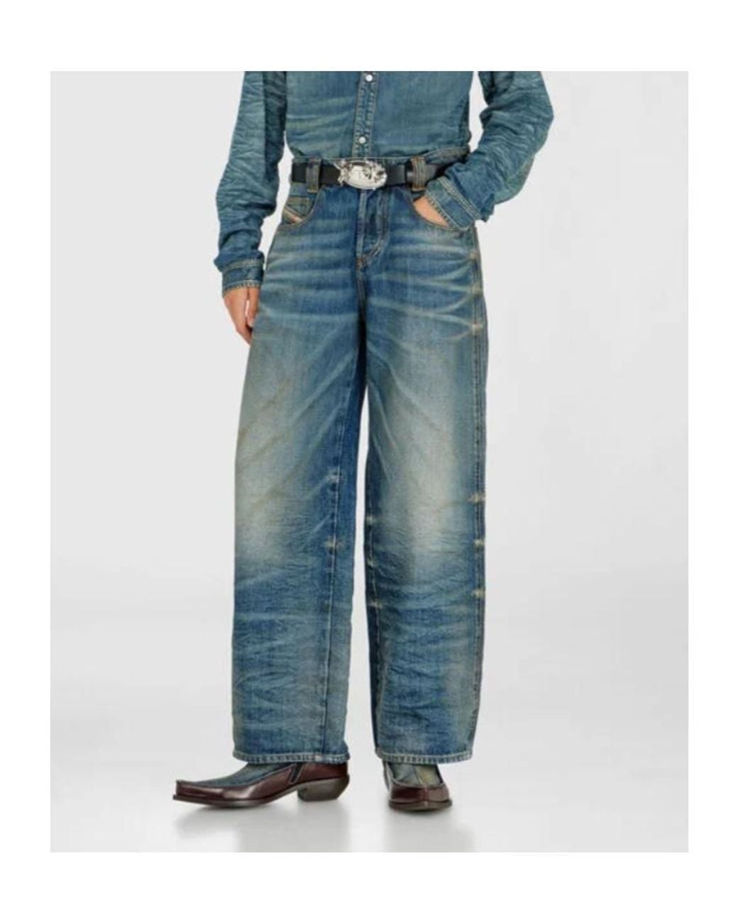 DIESEL Blue 1982 D-Hakou-Fsj1 Wide-Leg Jeans for men