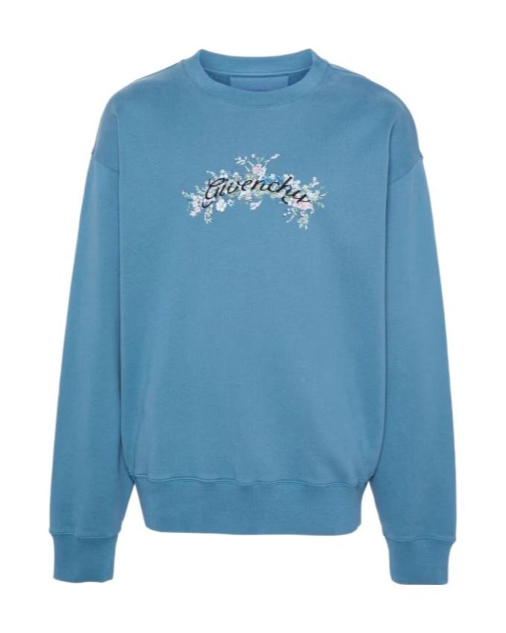 Givenchy Blue Logo-Embroidered Sweatshirt for men