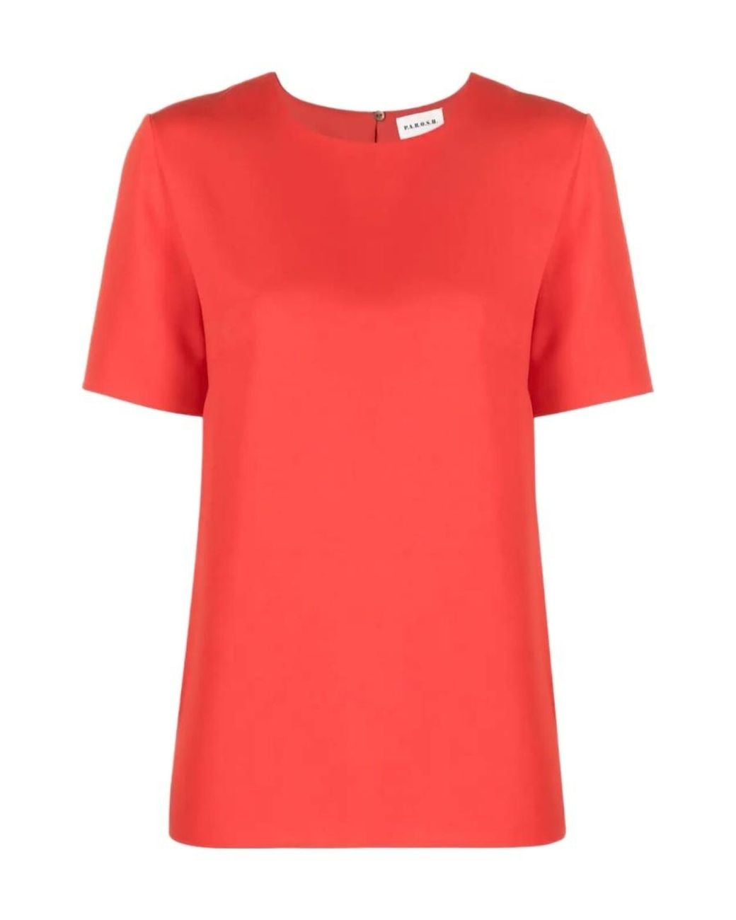 P.A.R.O.S.H. Red T-Shirt With Round Neck And Short Sleeves