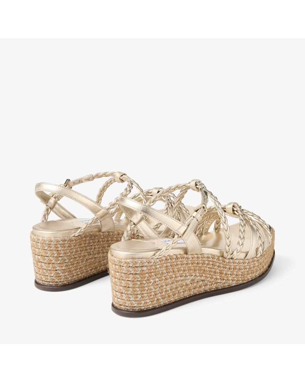 Jimmy Choo Natural Nyra 60 Wedge Sandals