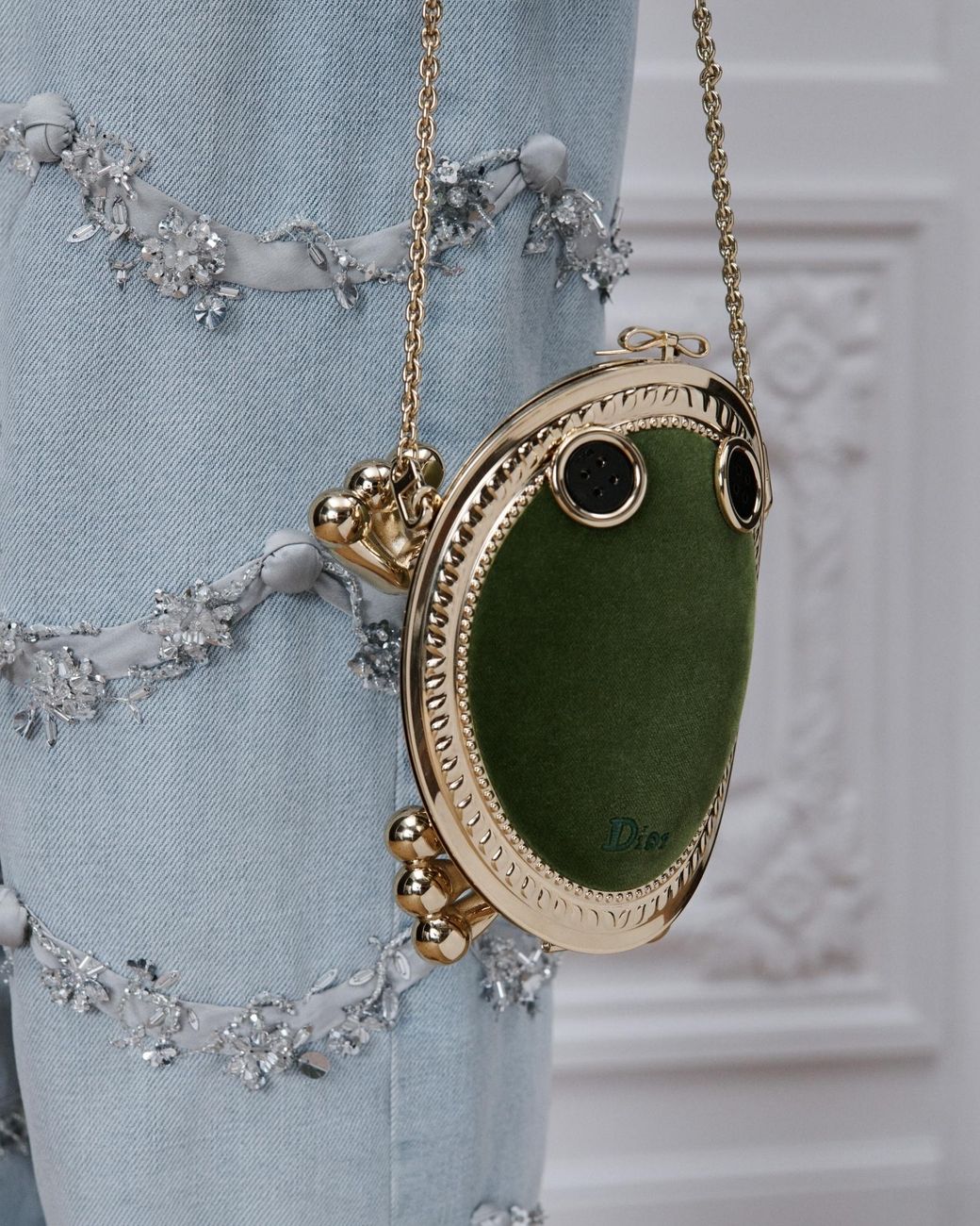Dior Green Frog Minaudière Bag