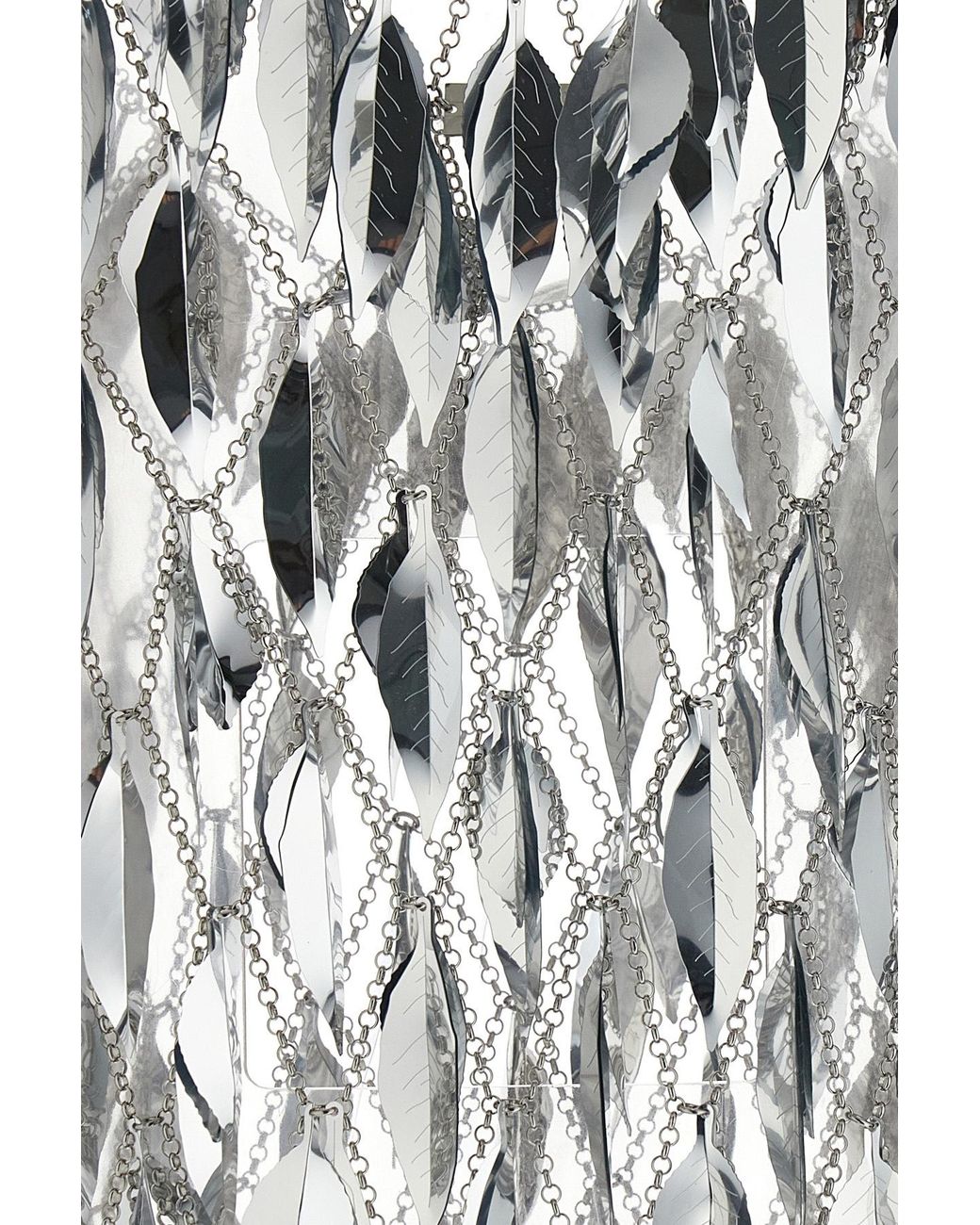 Rabanne White Rabanne Chainmail 3D Leaf Scoop-Neck Top