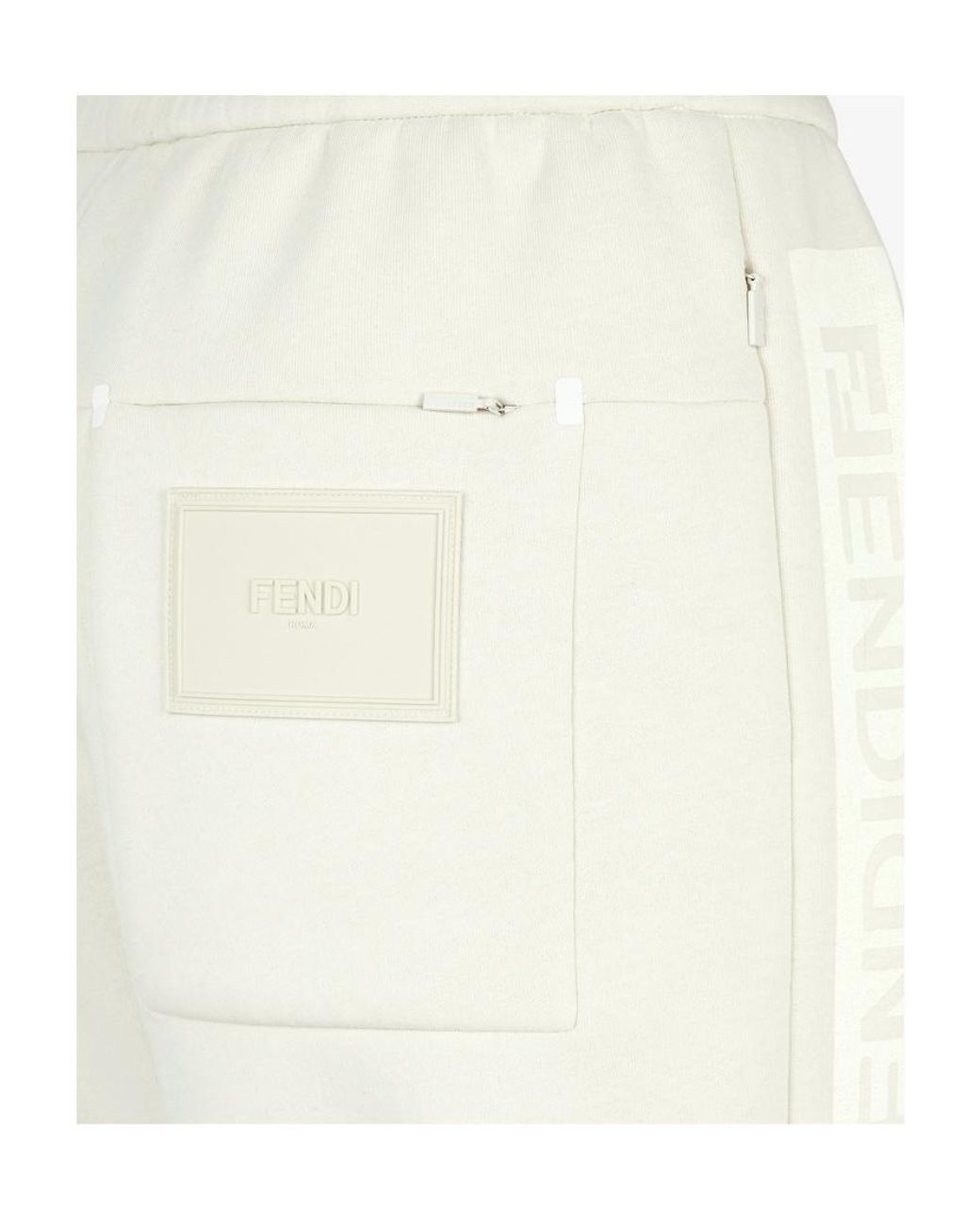Fendi White Fleece Trousers