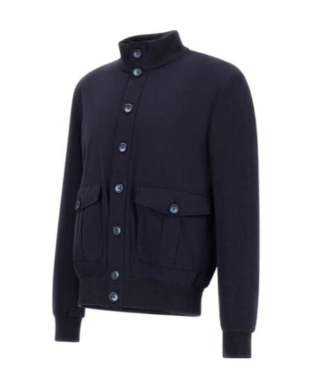 Herno Blue Turtleneck Button-Up Jacket for men