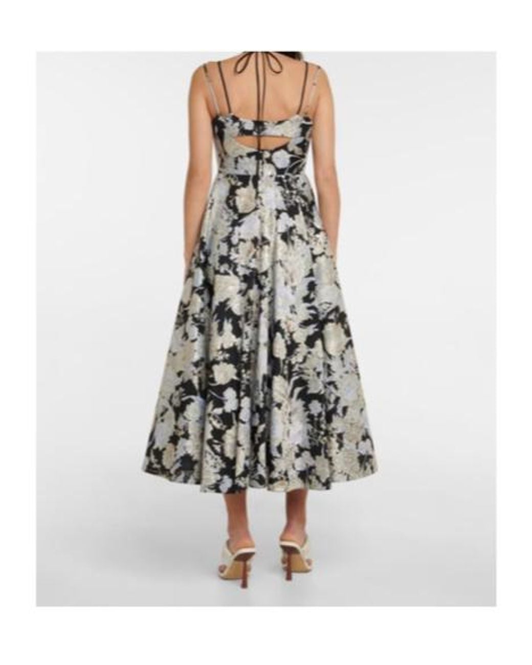 Erdem White Rea Jacquard Fil Coupe Midi Dress