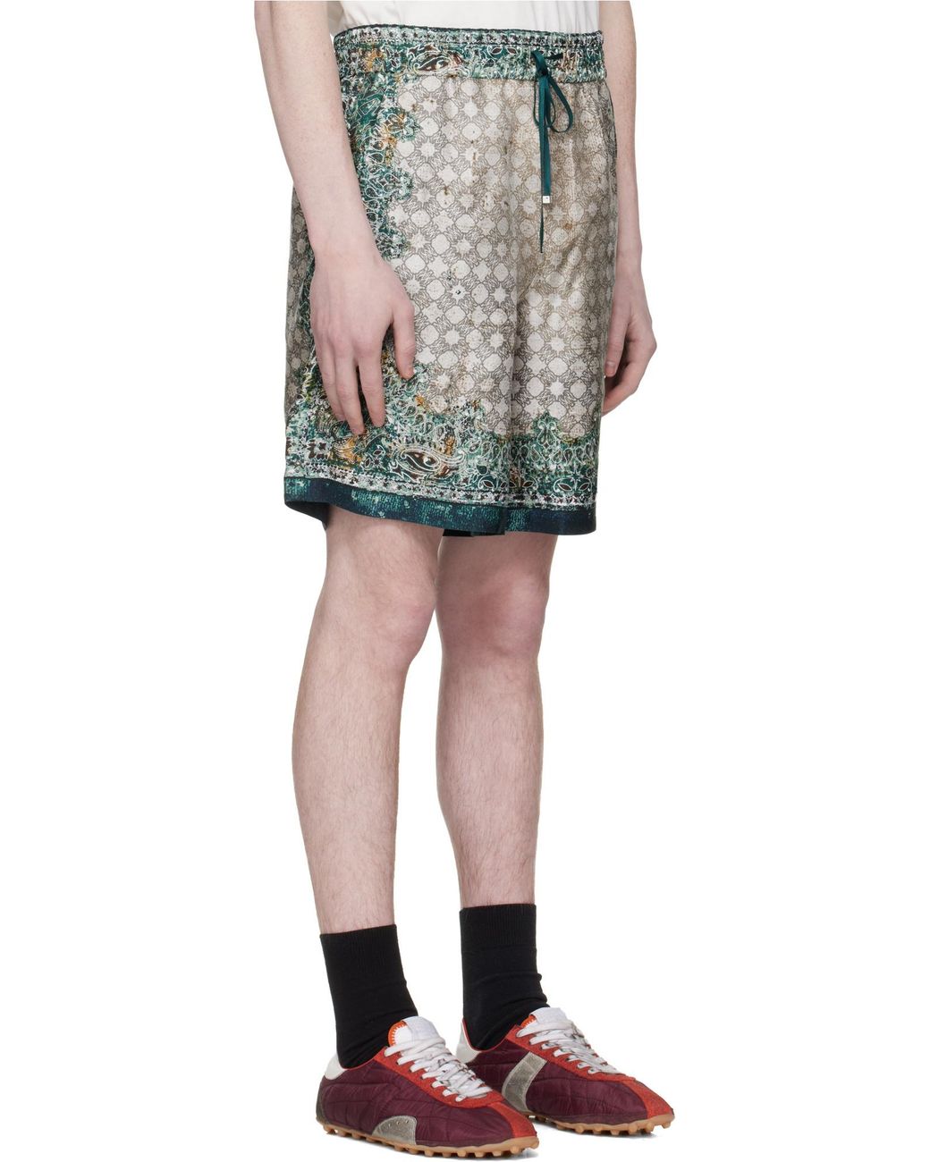 Amiri Gray All-Over Printed Drawstring Shorts for men