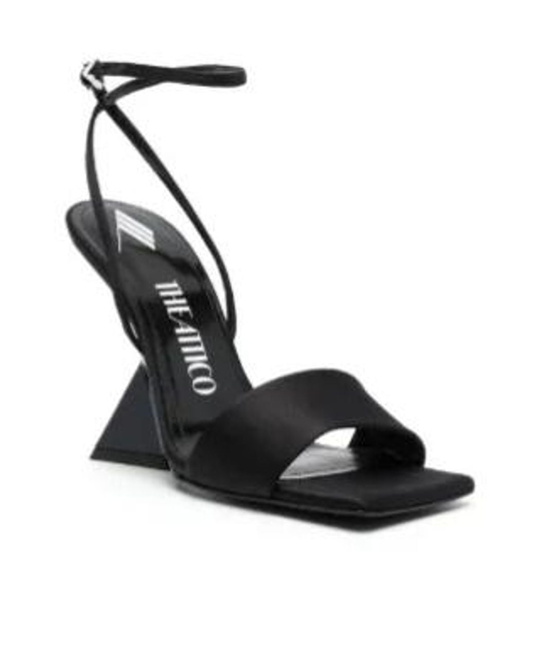 The Attico Black Open-Toe Calf Leather Heels