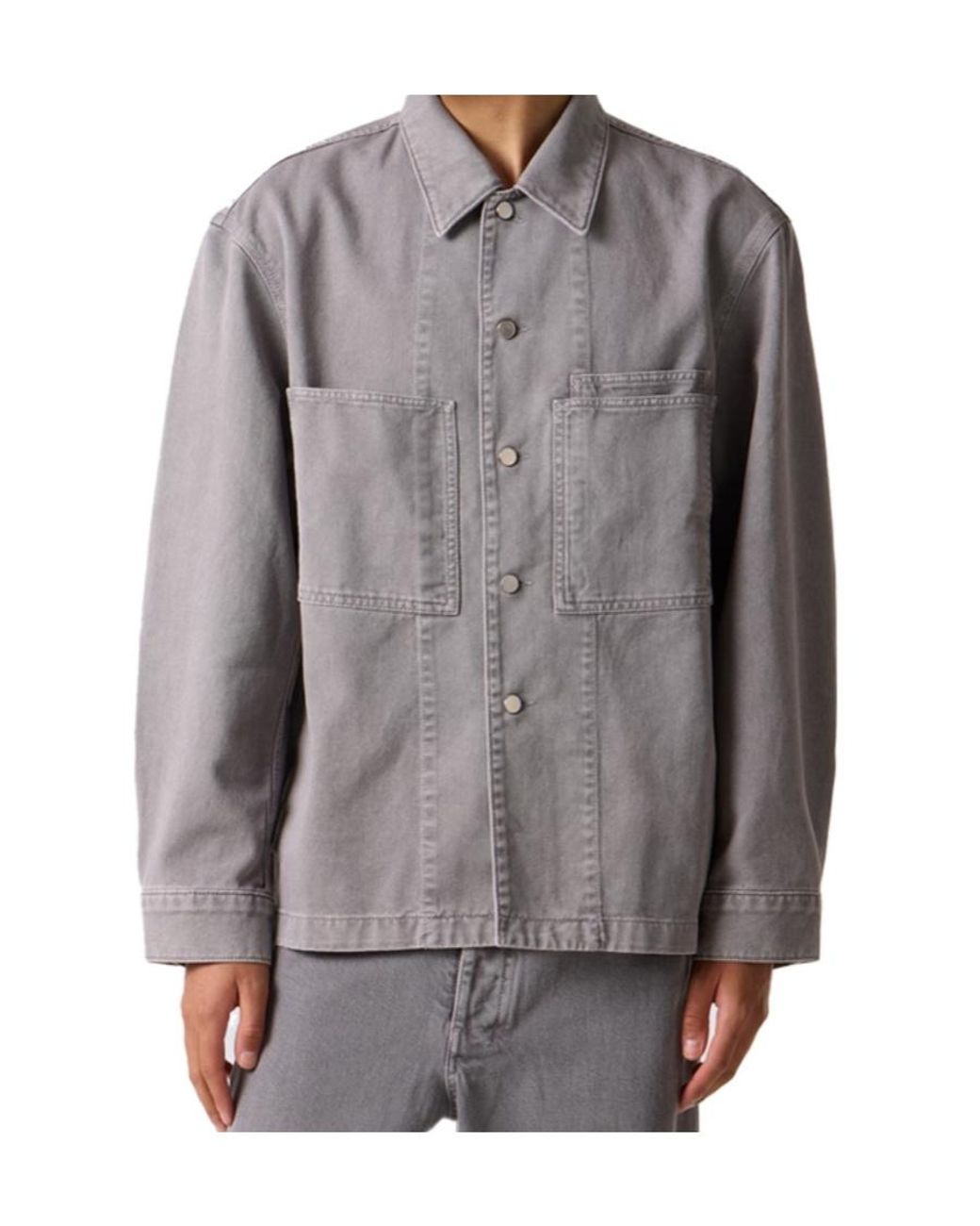 Lemaire Gray Straight Hem Denim Overshirt for men