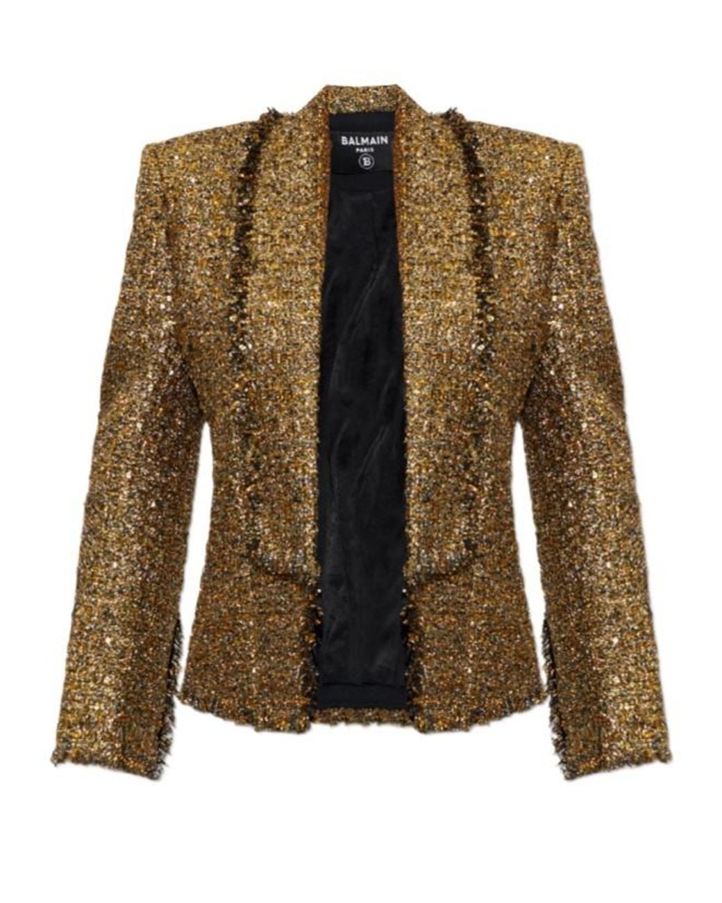 Balmain Green Sequinned Tweed Blazer
