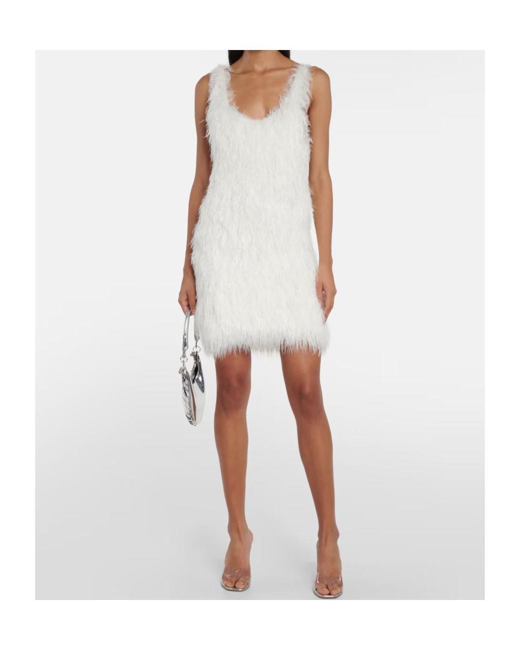 Coperni White Feather Mini Dress