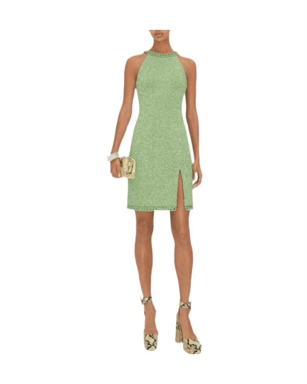 Bottega Veneta Green Logo Sleeveless Dress
