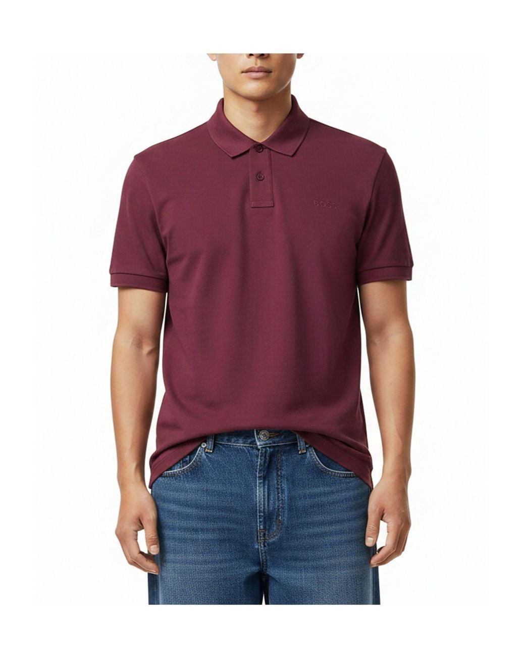 Boss Red Minimalist Lapelcollar Polo Shirt for men