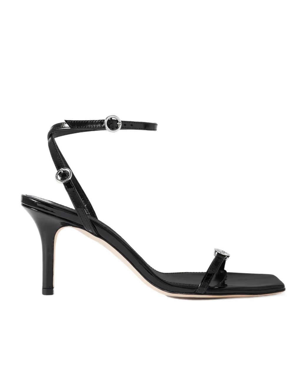 Aeyde White Ankle Wrap Strap Stiletto Heel Sandals