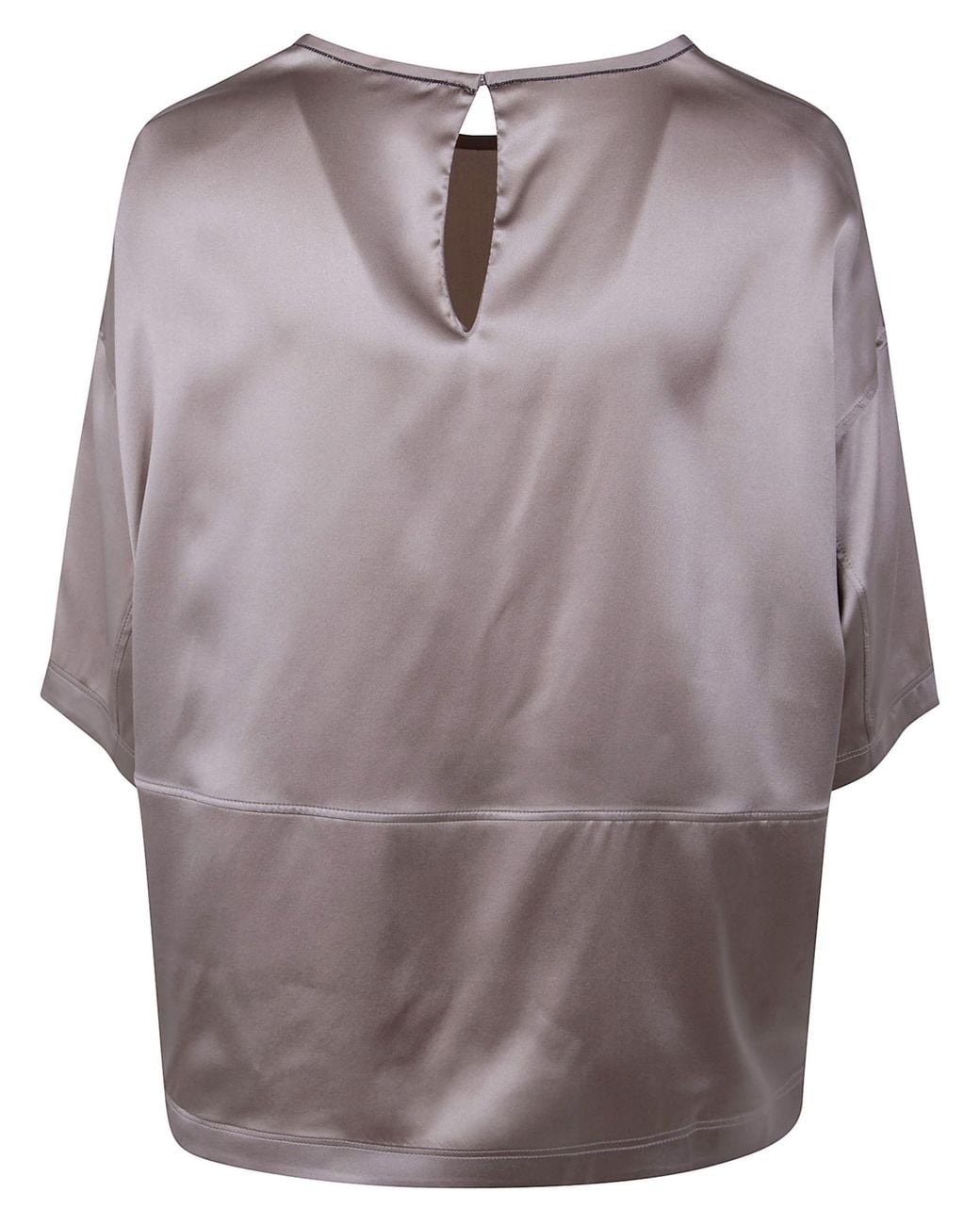 Brunello Cucinelli Purple Keyhole Crewneck Top