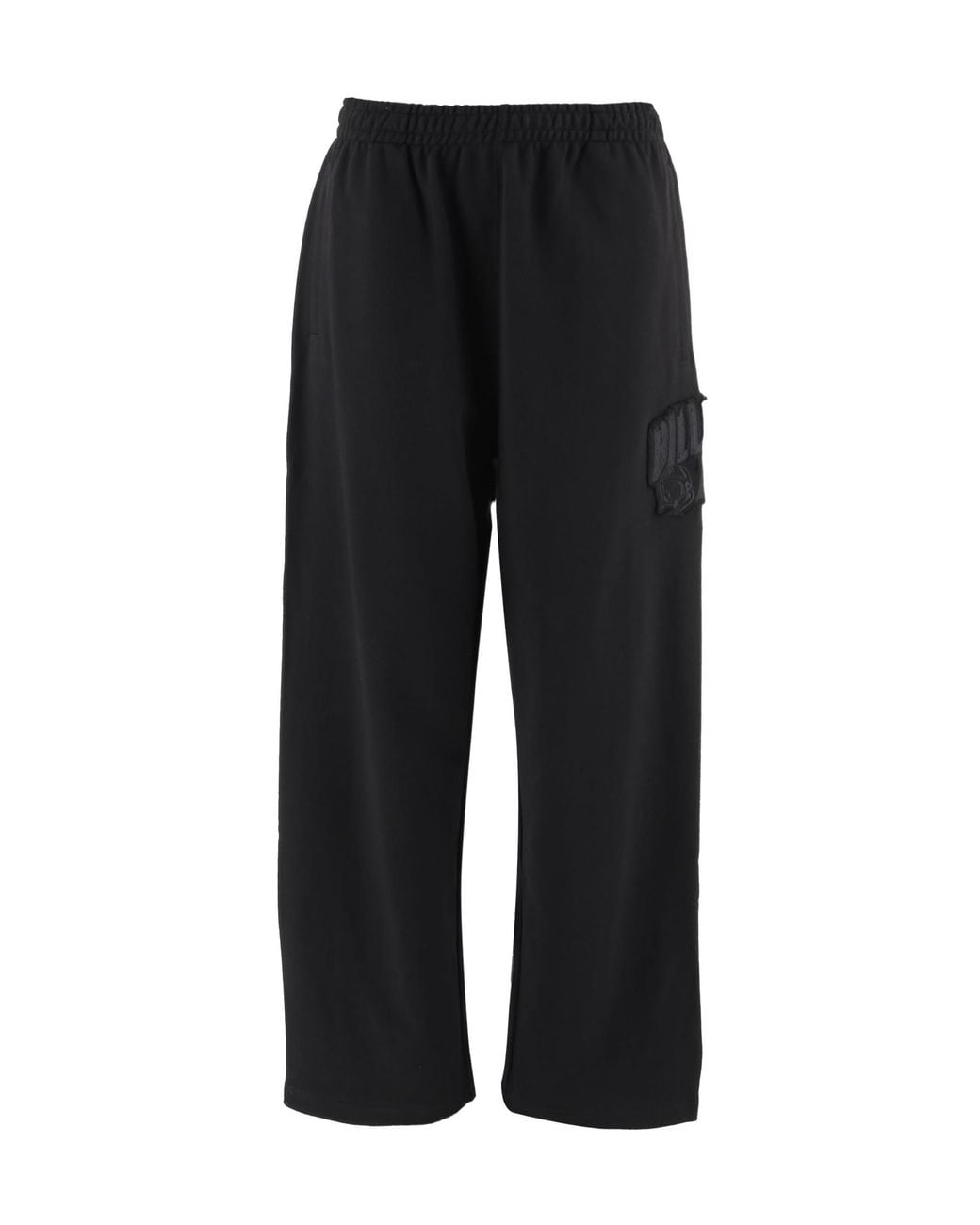 Billionaire Black Logo Patch Wide Leg Trousers for men